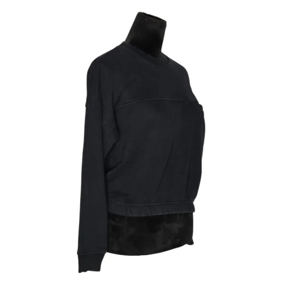 Vuori Sedona Sport Crew Cropped Terry Sweatshirt Women's XS Black Elastic Hem - Picture 3 of 9